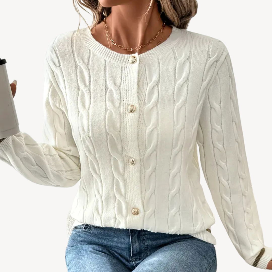 VogeLuxe | Schlichte Langarm-Strickjacke für Damen 2