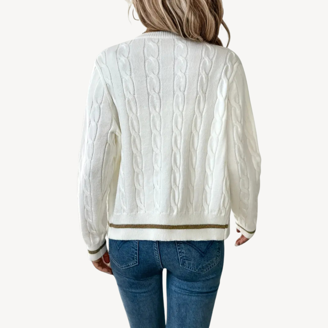 VogeLuxe | Schlichte Langarm-Strickjacke für Damen 3