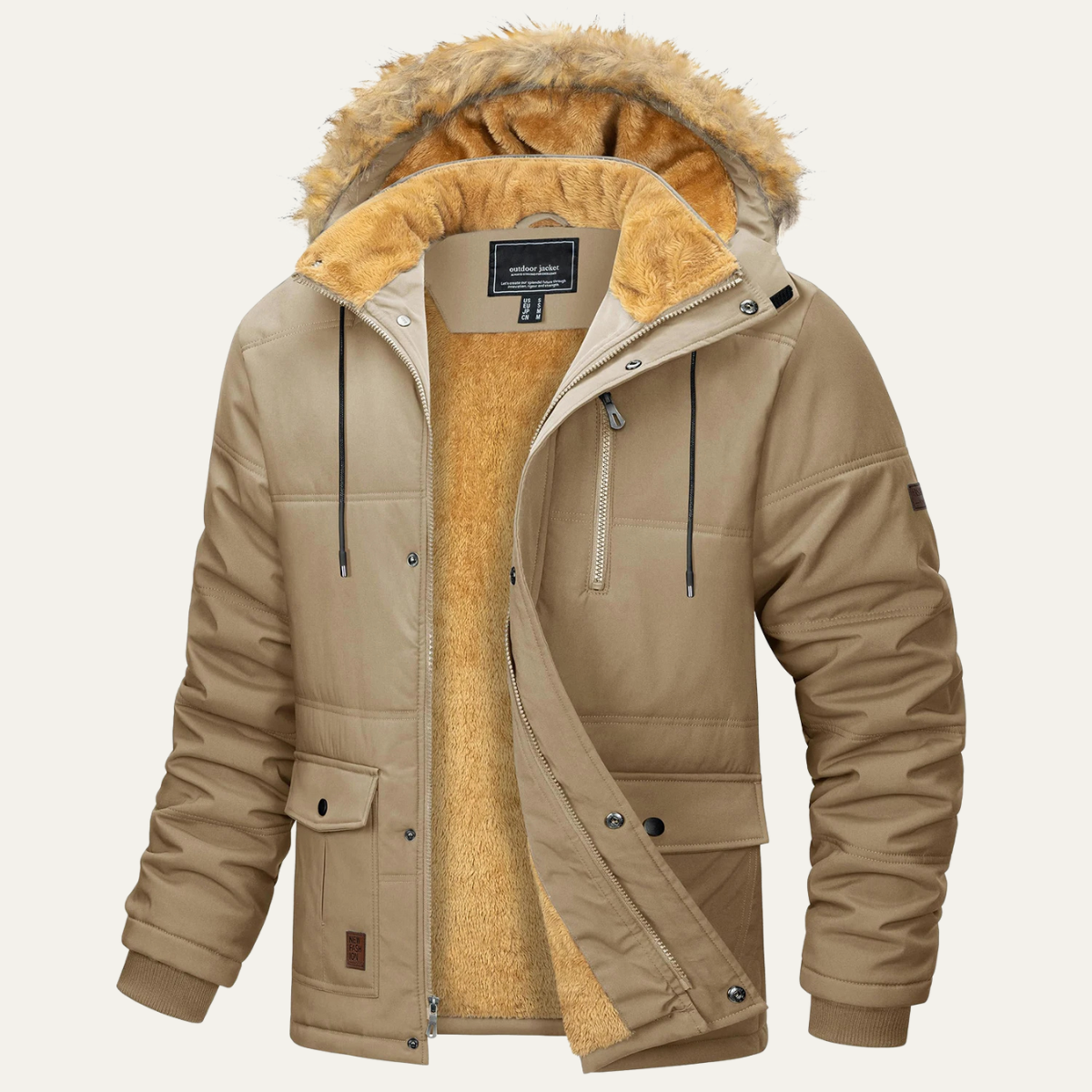 VogeLuxe | Schwerer Herren-Sherpa-Parka mit Kapuze 3