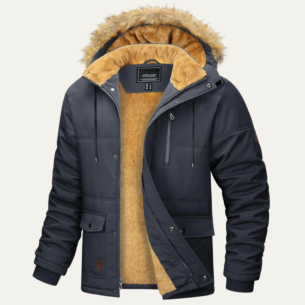VogeLuxe | Schwerer Herren-Sherpa-Parka mit Kapuze 4