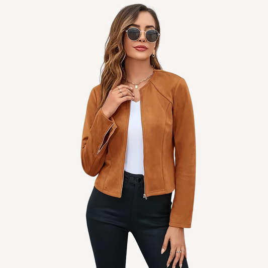 VogeLuxe | Solide Reißverschlussjacke für Damen 0