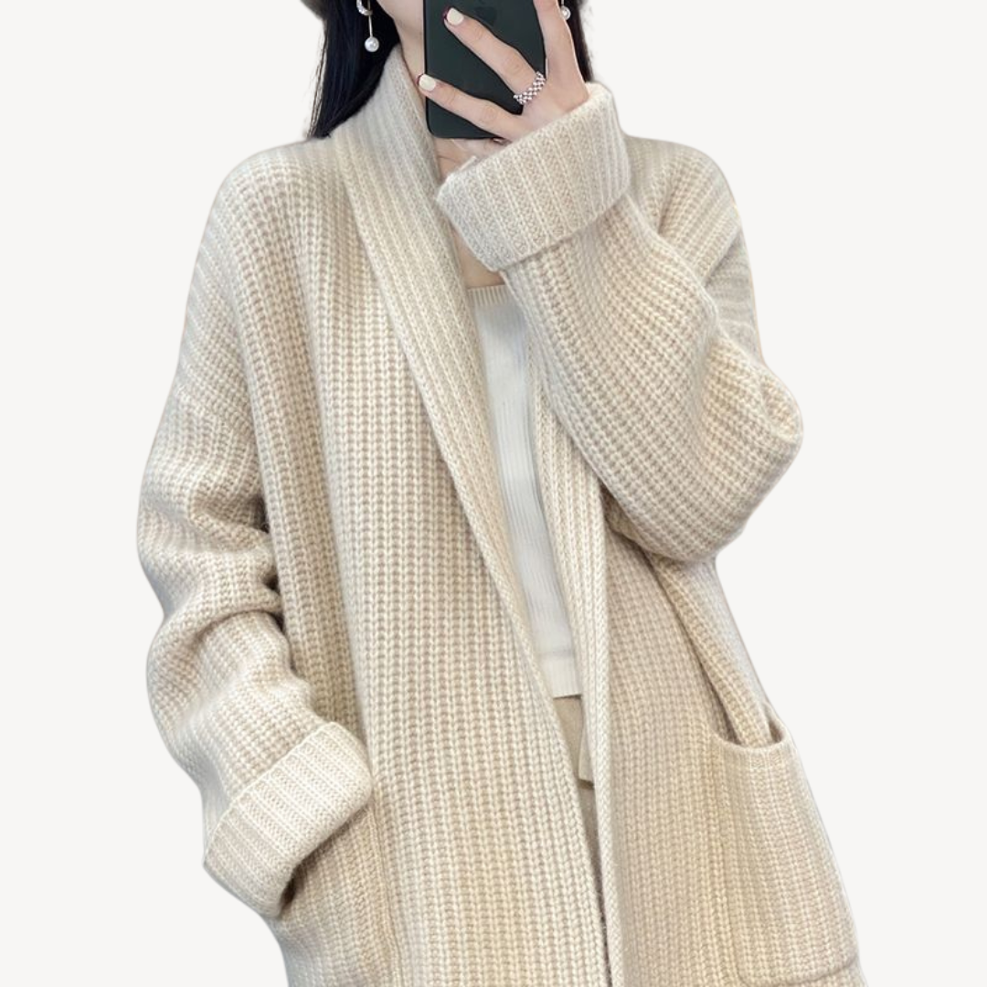 VogeLuxe | Strickpulloverjacke mit V-Ausschnitt für Damen 1
