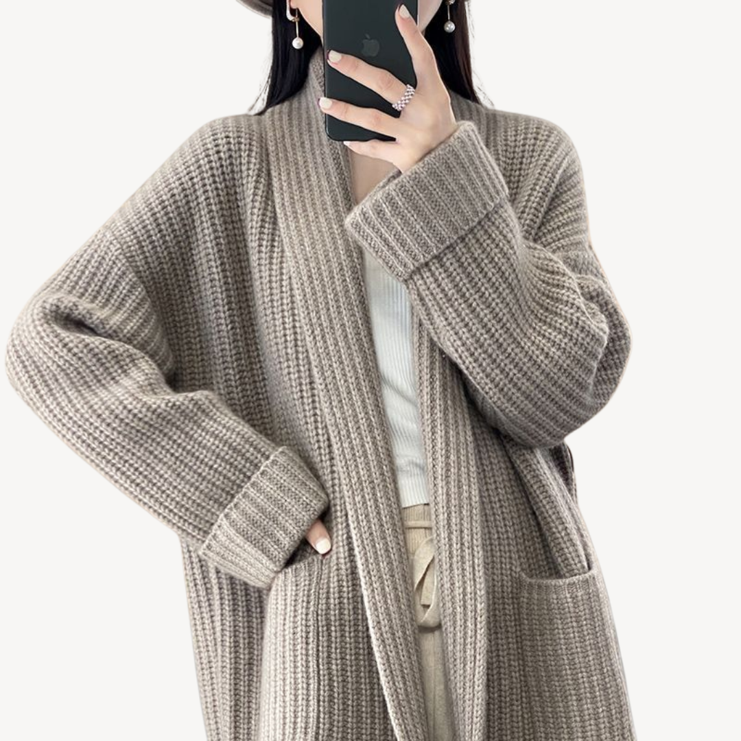VogeLuxe | Strickpulloverjacke mit V-Ausschnitt für Damen 3