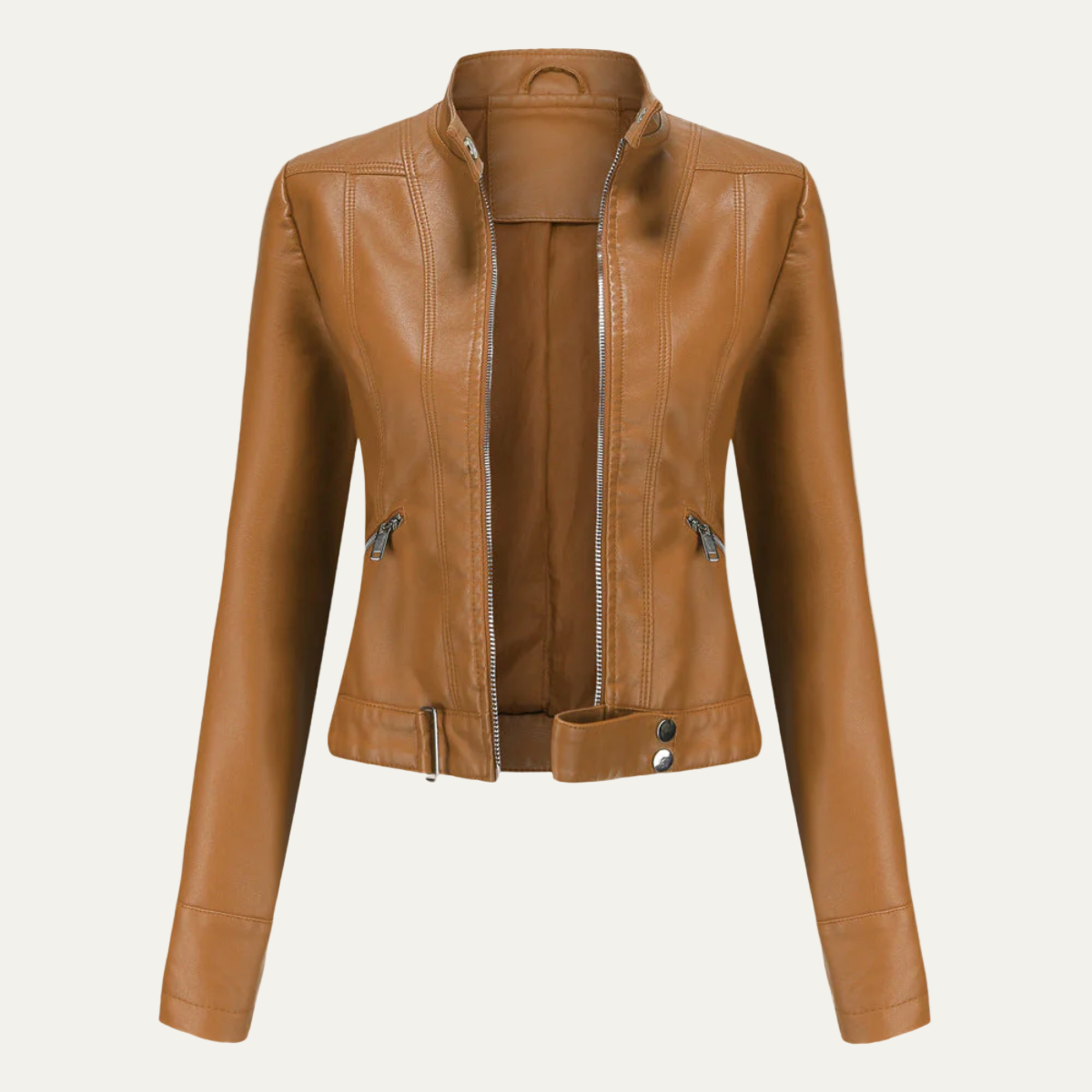 VogeLuxe | Taillierte Damen-Kunstlederjacke 1