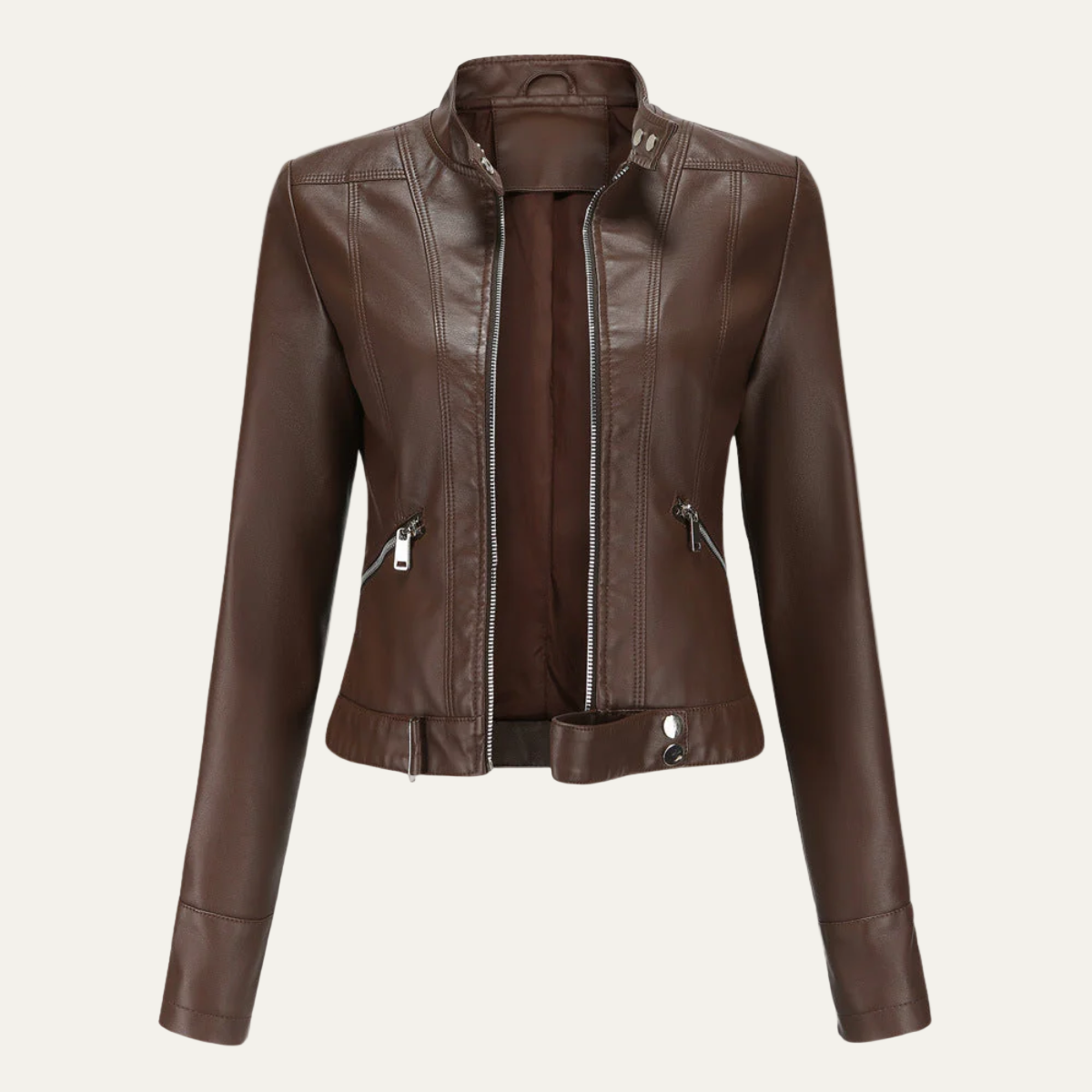 VogeLuxe | Taillierte Damen-Kunstlederjacke 2