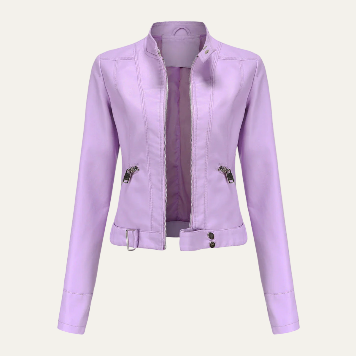VogeLuxe | Taillierte Damen-Kunstlederjacke 3