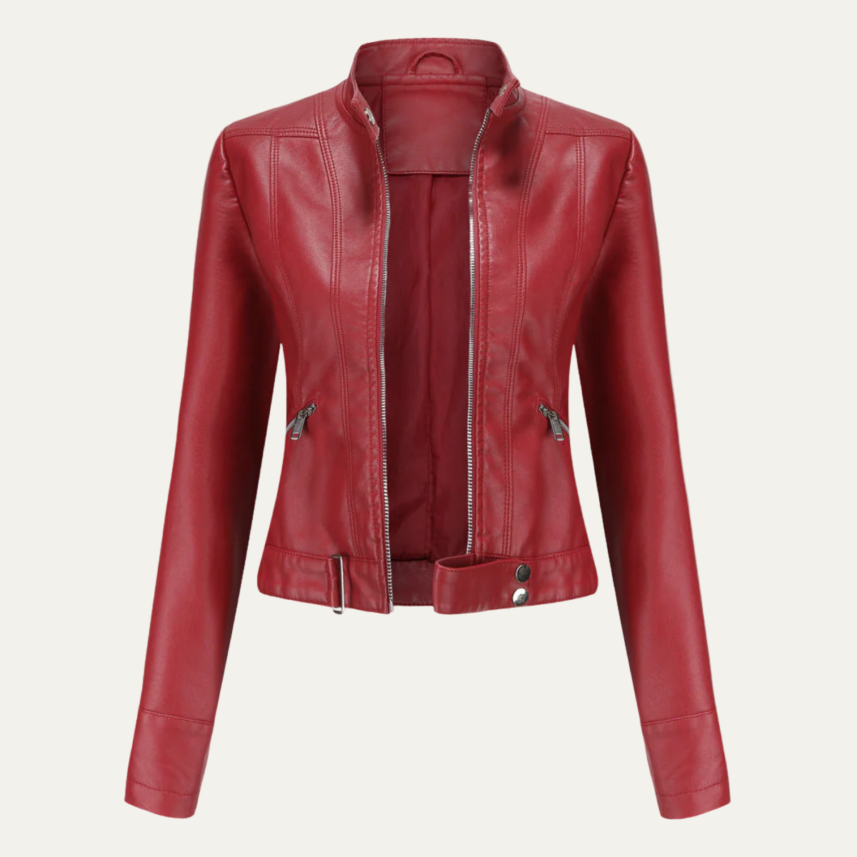 VogeLuxe | Taillierte Damen-Kunstlederjacke 4