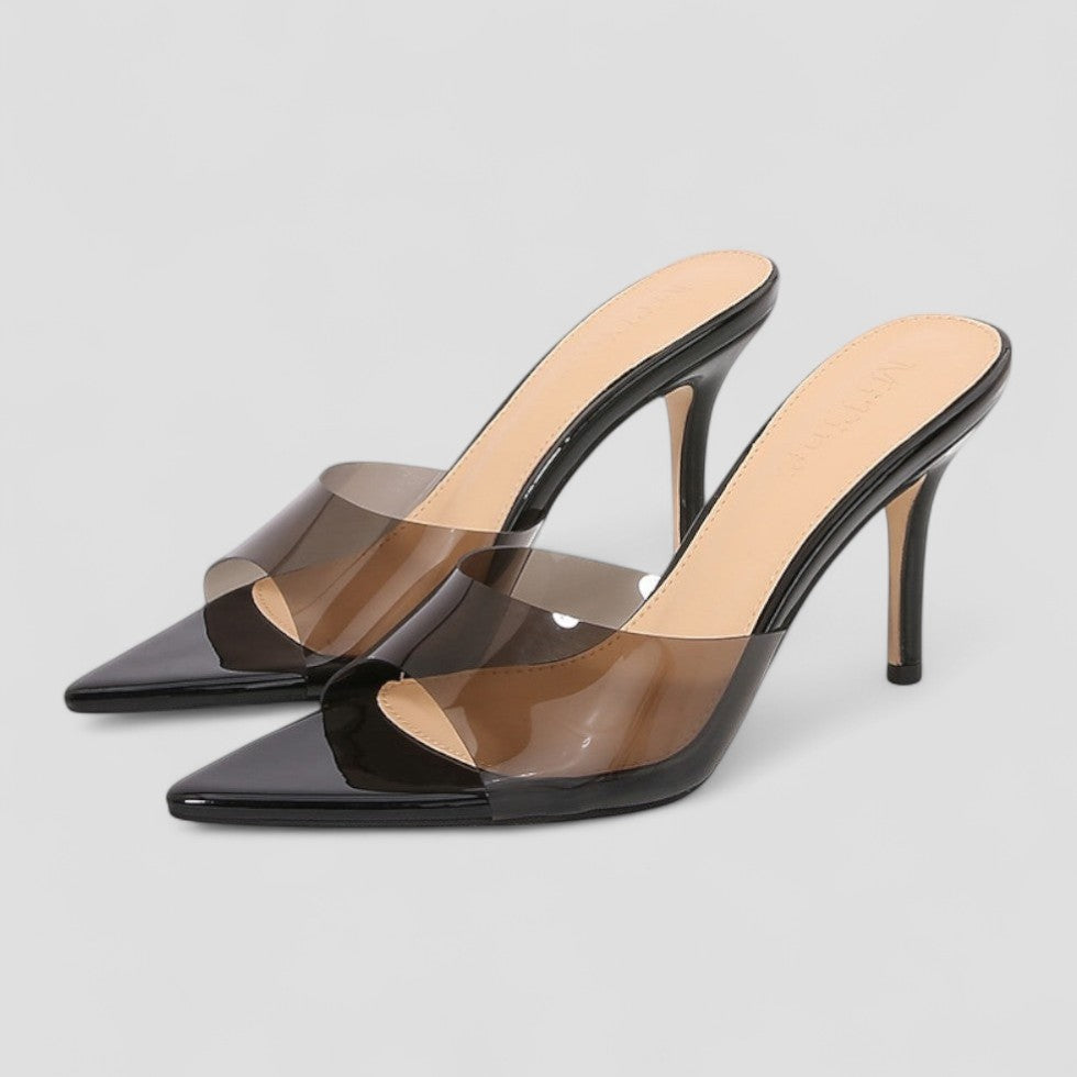 VogeLuxe | Transparente Stiletto-Pantoletten für Damen 1