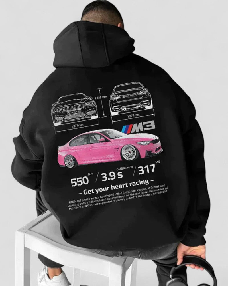VogeLuxe | Übergroßer Unisex-Hoodie mit Renngrafik 2