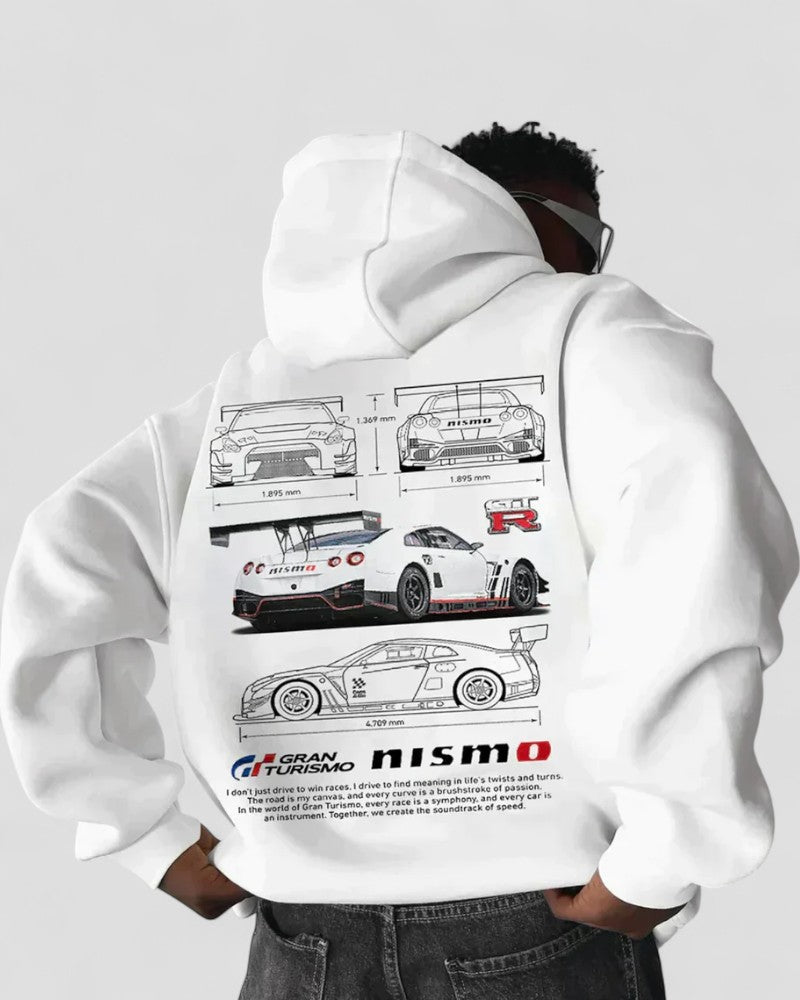 VogeLuxe | Übergroßer Unisex-Hoodie mit Renngrafik 5