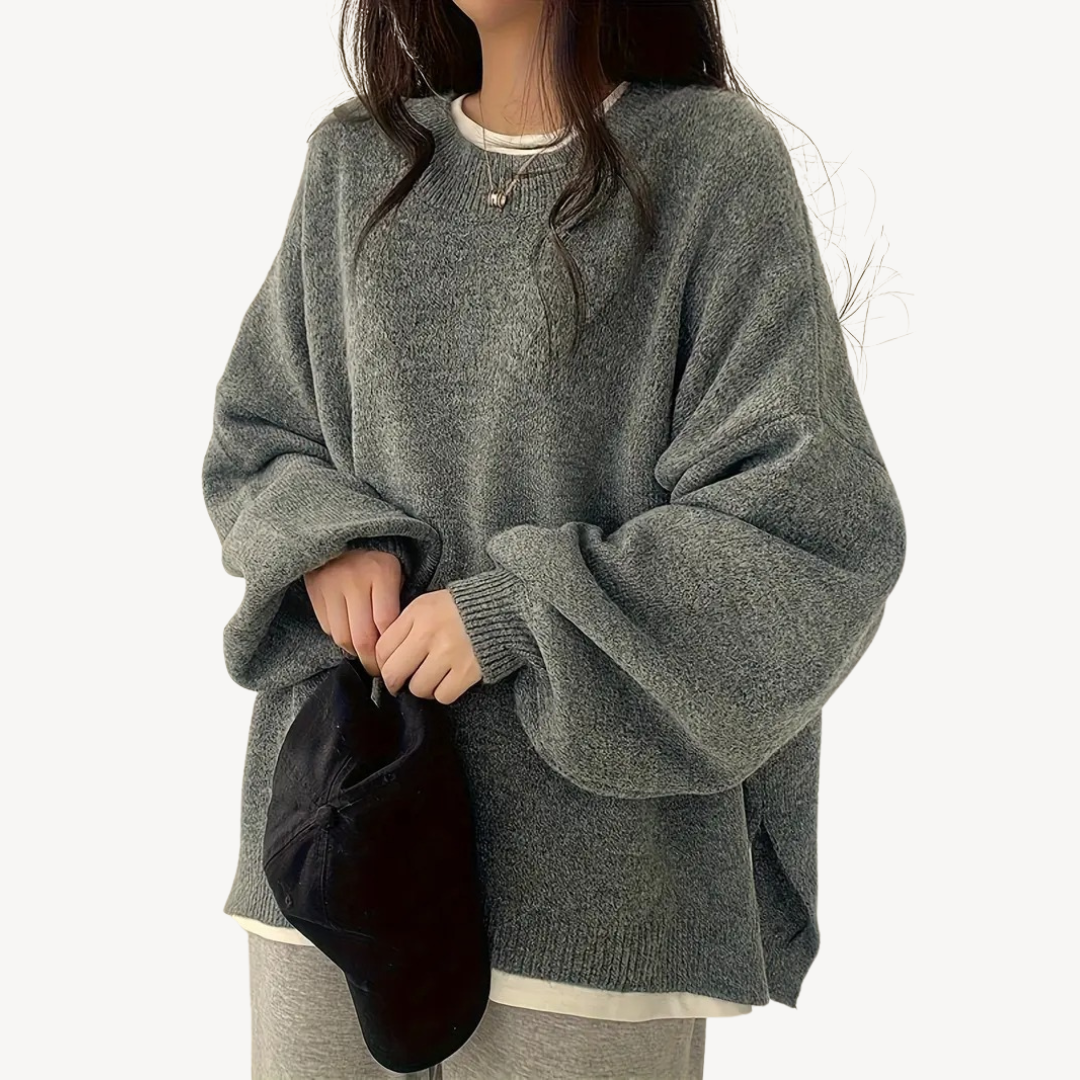VogeLuxe | Übergroßer, lässiger Pullover mit O-Ausschnitt für Damen 2
