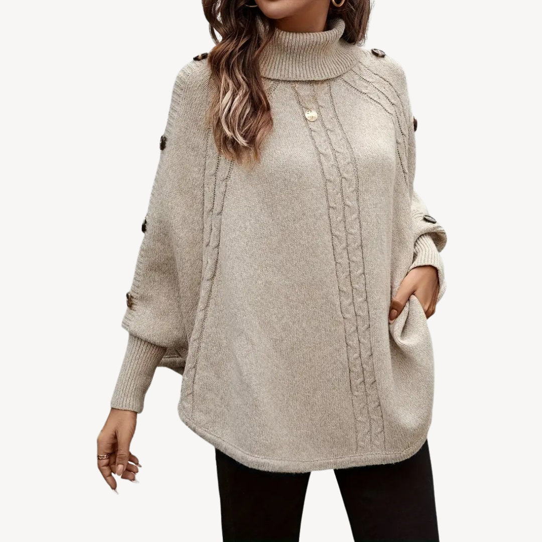 VogeLuxe | Unregelmäßiger, lockerer Strickpullover für Damen 0