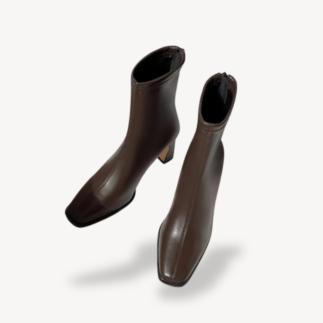 VogeLuxe | Vintage-Stiefeletten mit quadratischer Zehenpartie für Damen 0