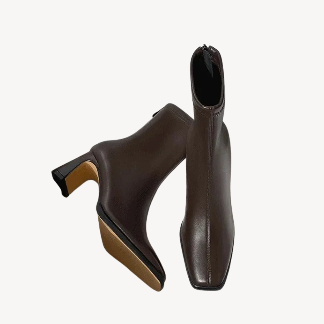 VogeLuxe | Vintage-Stiefeletten mit quadratischer Zehenpartie für Damen 1