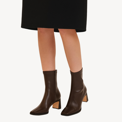 VogeLuxe | Vintage-Stiefeletten mit quadratischer Zehenpartie für Damen 2