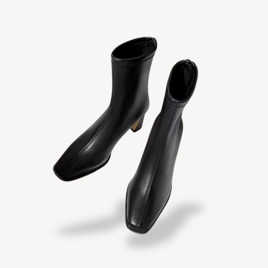 VogeLuxe | Vintage-Stiefeletten mit quadratischer Zehenpartie für Damen 3