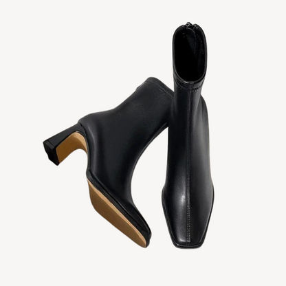 VogeLuxe | Vintage-Stiefeletten mit quadratischer Zehenpartie für Damen 4