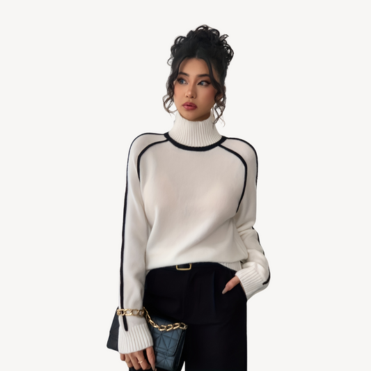 VogeLuxe | Vintage-Strickpullover mit Streifen für Damen 0
