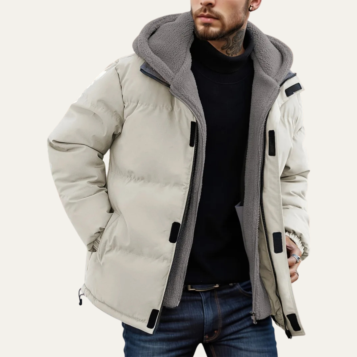 VogeLuxe | Warme Herren-Steppjacke mit Kapuze 1