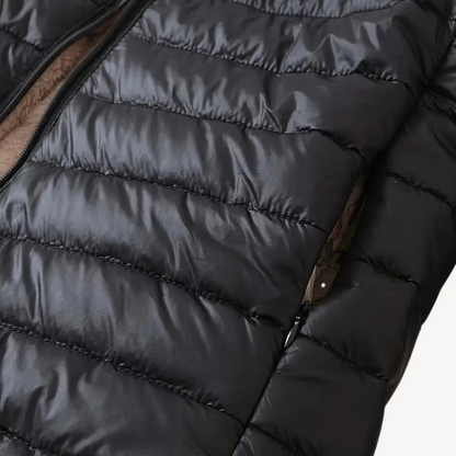VogeLuxe | Warmer Baumwollpelzmantel mit Kapuze für Damen 7