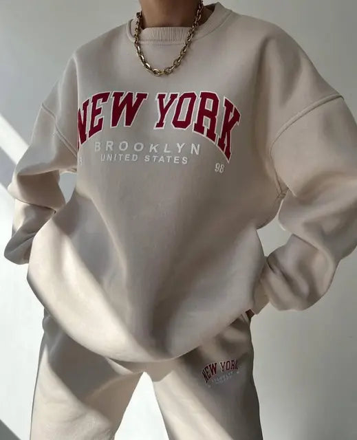 Zweiteiliges Set Übergröße New York Stil - BerlinGlamour