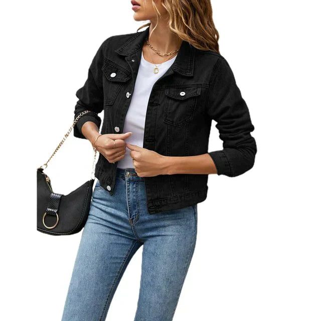 Frauen Denim-Jacke Lässig Casual Blau - BerlinGlamour