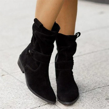 Lässige Stiefel Mit Niedrigem Absatz Frauenstiefel Bequem