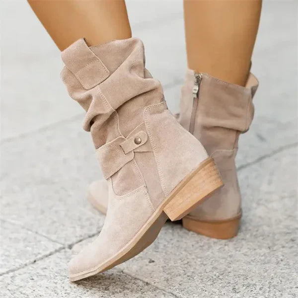 Lässige Stiefel Mit Niedrigem Absatz Frauenstiefel Bequem