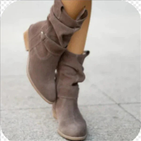 Lässige Stiefel Mit Niedrigem Absatz Frauenstiefel Bequem