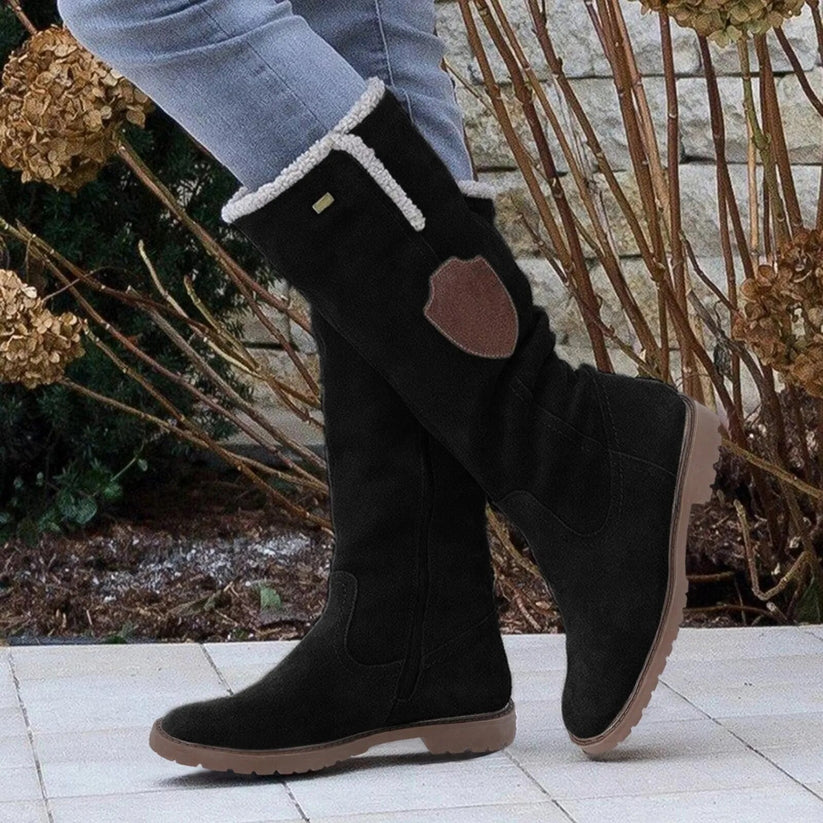Hohe Sherpa-Stiefel Warm Wildleder Winterstiefel Damen