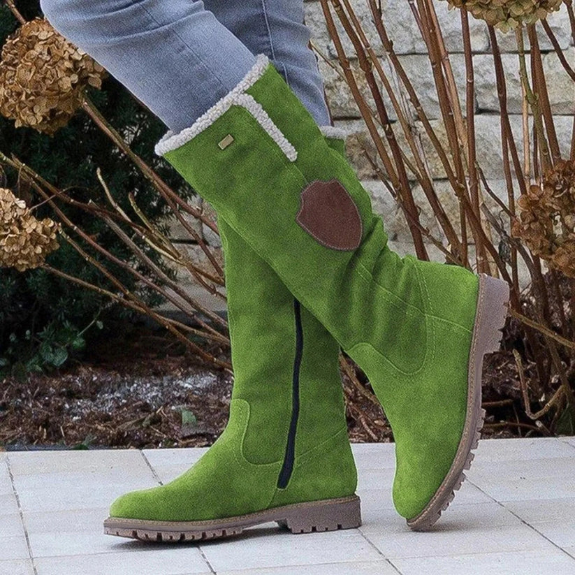 Hohe Sherpa-Stiefel Warm Wildleder Winterstiefel Damen