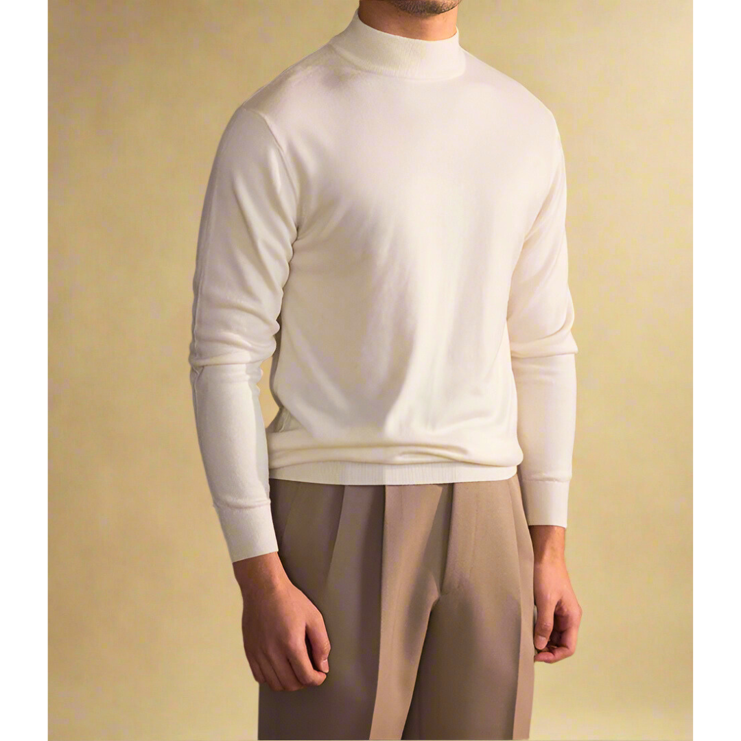 Herren Pullover Rollkragen Wolle Klassisch Elegante Qualität