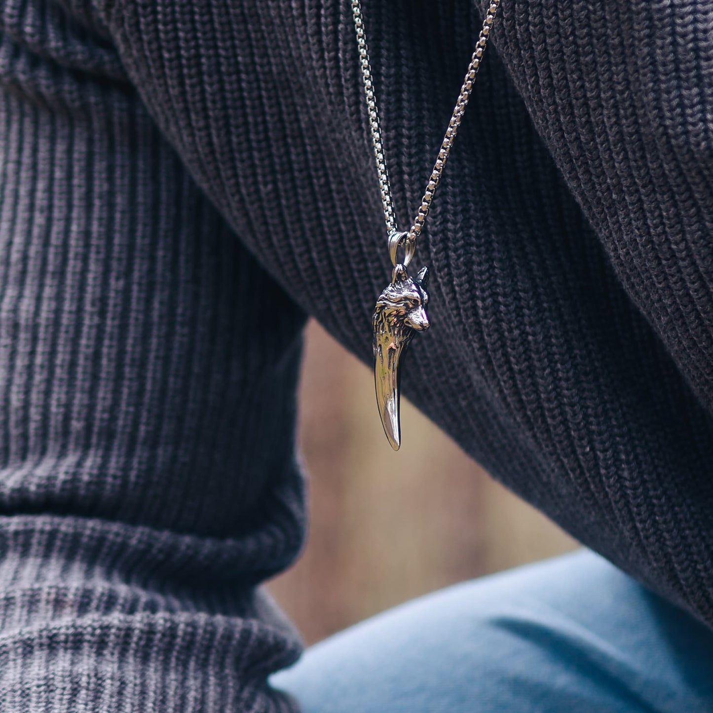Collier Collier de loup "Ne jamais abandonner" - Odins Hall