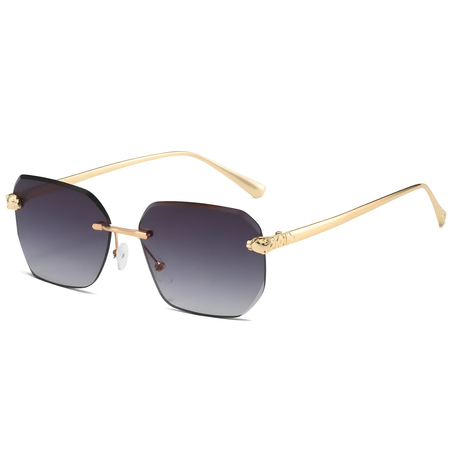 Herren Sonnenbrille Ohne Rahmen Sportlich Schwarz