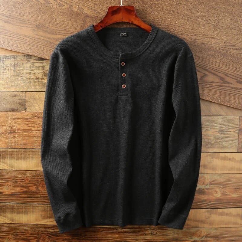 Herren Langarmshirt Klassisch Baumwolle Modern