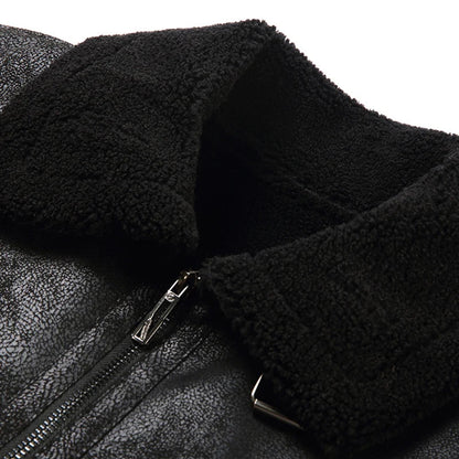 Lederjacke Herren Vintage Style Ledermantel Elegant