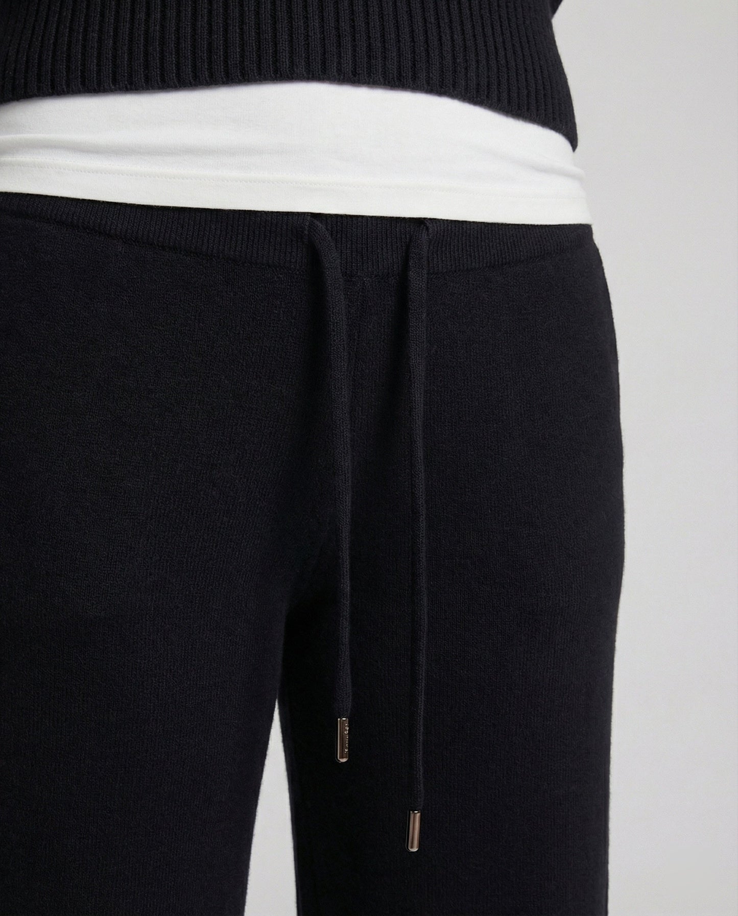 Damen Freizeithose Schwarz Fleece Weite Bequem
