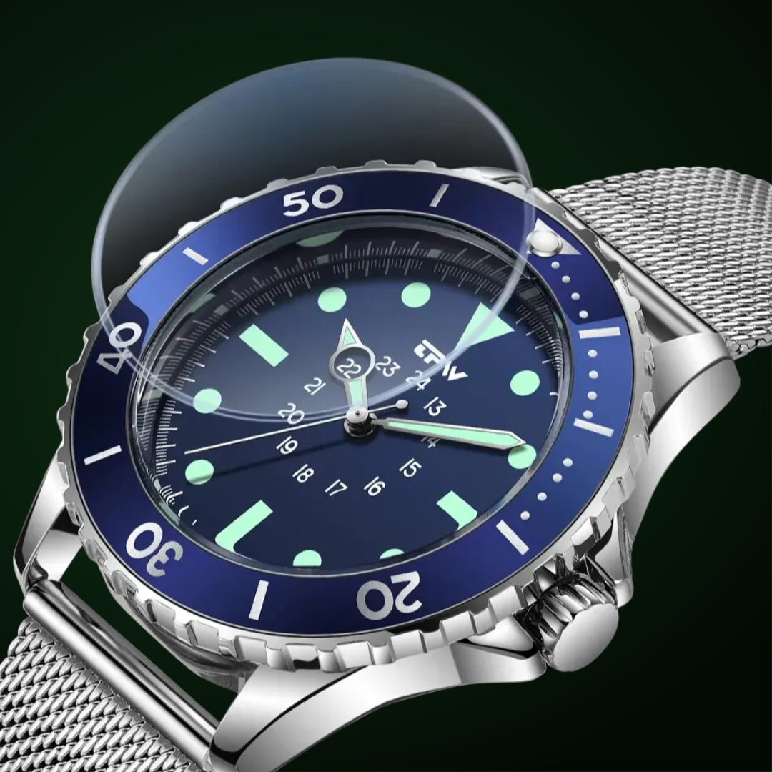 Herren Taucheruhr Wasserdicht Militärstyling Schwarz