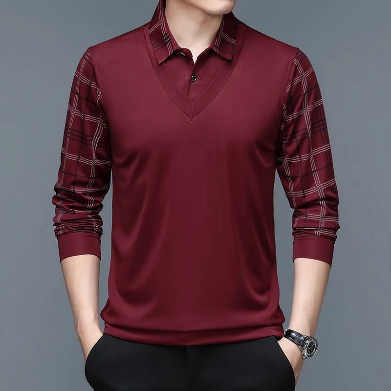 Herren Poloshirt Langarm Klassisch Elegант - BerlinGlamour