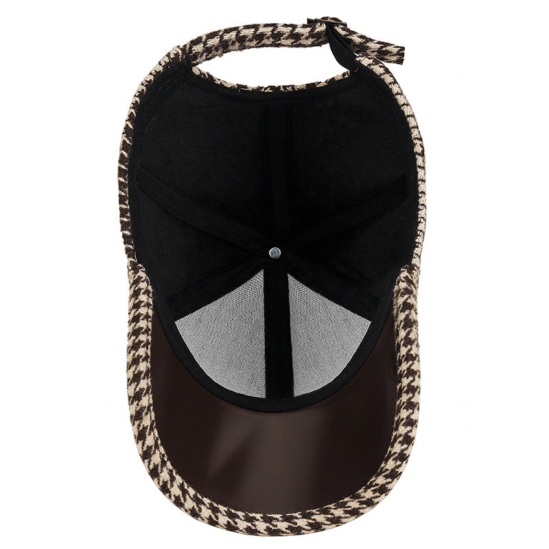 Herren Leder Mütze Elegante Schwarz