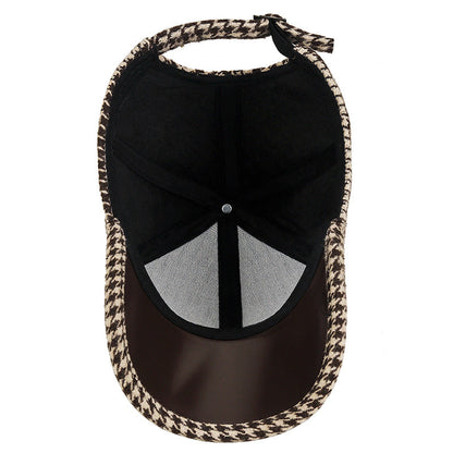 Herren Leder Mütze Elegante Schwarz