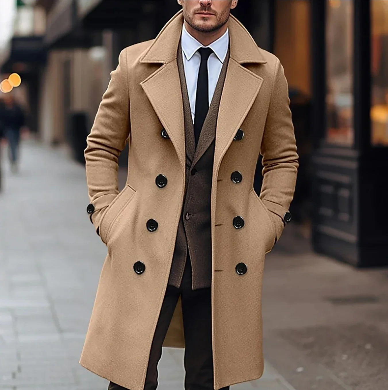 Herren Wollmantel Klassisch Warm für Herbst Winter - BerlinGlamour