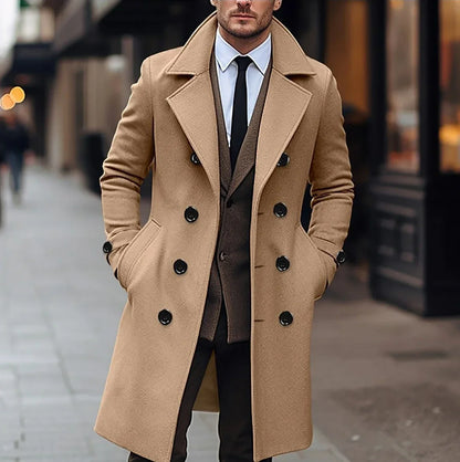 Herren Wollmantel Klassisch Warm für Herbst Winter - BerlinGlamour
