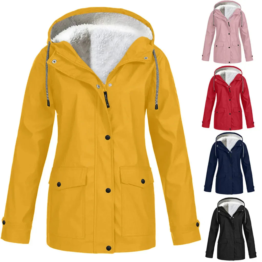 Winddichte Outdoor-Jacke Wasserdicht mit Fleece-Futter - BerlinGlamour