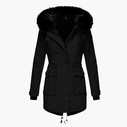Damen Winterjacke Lang Warm Kapuzenjacke Casual