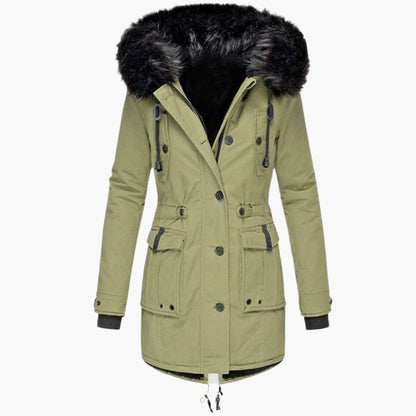 Damen Winterjacke Lang Warm Kapuzenjacke Casual