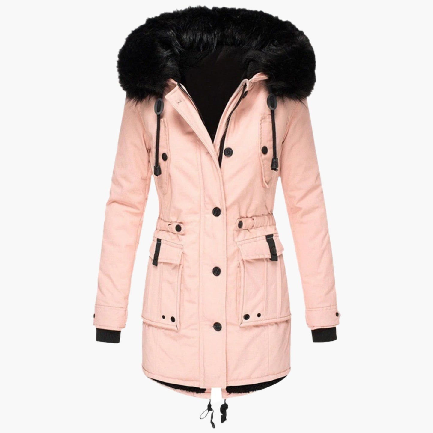 Damen Winterjacke Lang Warm Kapuzenjacke Casual
