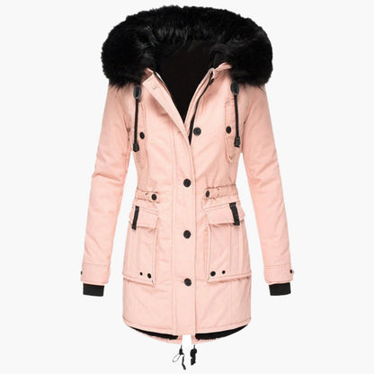 Damen Winterjacke Lang Warm Kapuzenjacke Casual