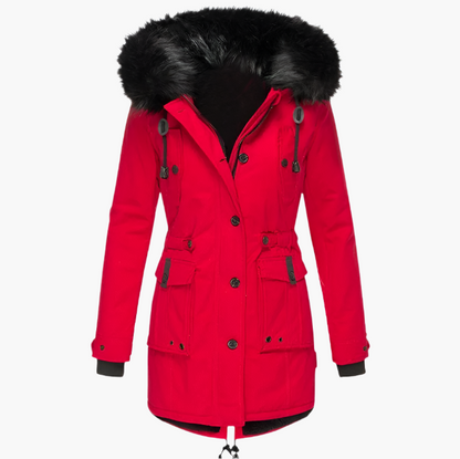 Damen Winterjacke Lang Warm Kapuzenjacke Casual