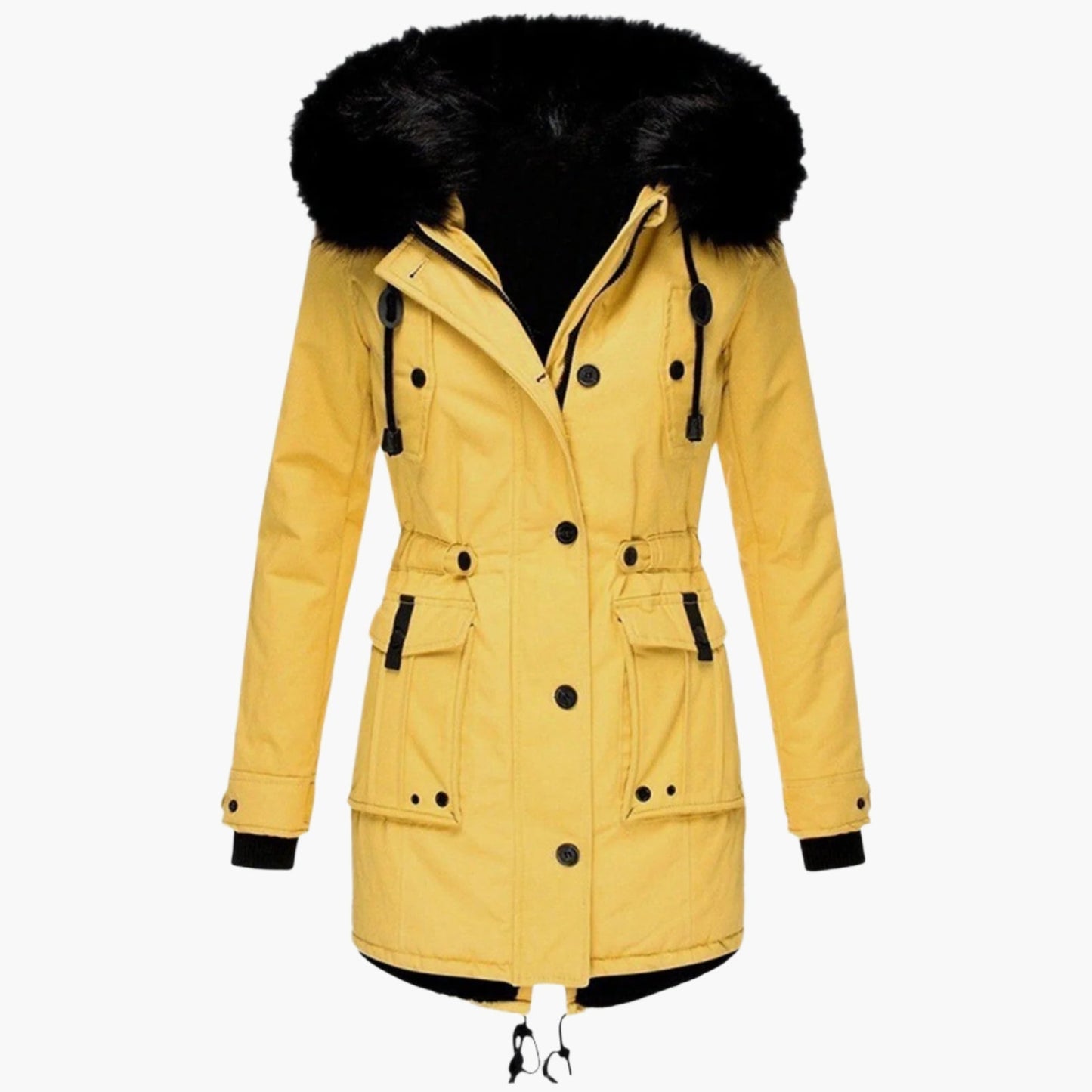 Damen Winterjacke Lang Warm Kapuzenjacke Casual